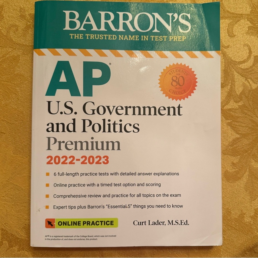 AP BOOK Barron’s US Government and Politics premium